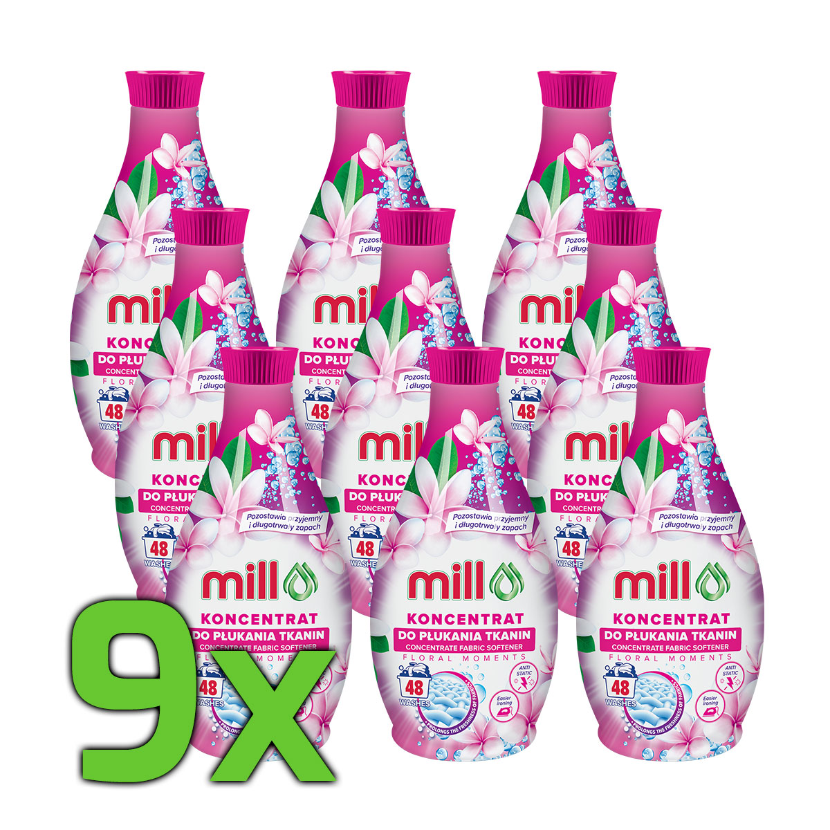 <strong>9 x 1,3 litra KONCENTRATU DO PŁUKANIA</strong></br>• 8,05 zł / litr</br>• FLORAL MOMENTS</br>• zapach świeżości</br> </br> - obrazek 2