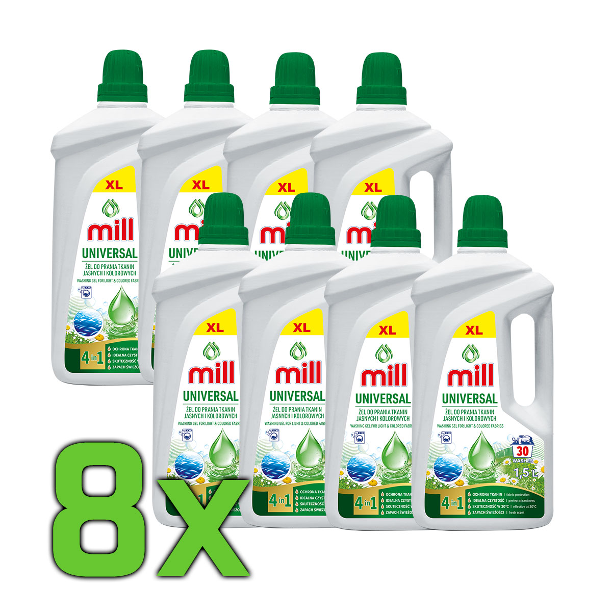 <strong>8 x 1,5 litra ŻELU DO PRANIA</strong></br>• 8.27 zł / litr</br>• uniwersalny</br>• zapach świeżości</br> </br> - obrazek 2