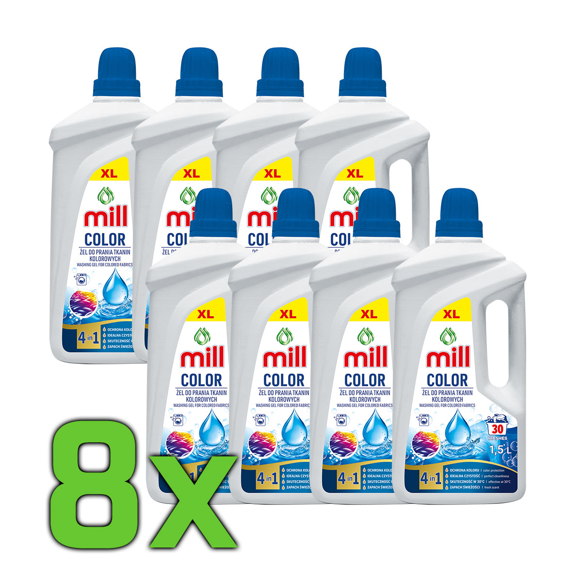 <strong>8 x 1,5 litra ŻELU DO PRANIA</strong></br>• 8.27 zł / litr</br>• do koloru</br>• zapach świeżości</br> </br> - obrazek 2